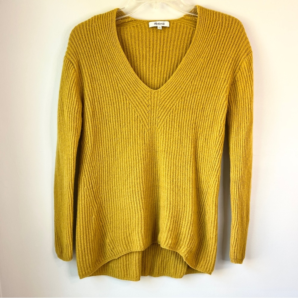 Madewell Mustard V-Neck Sweater